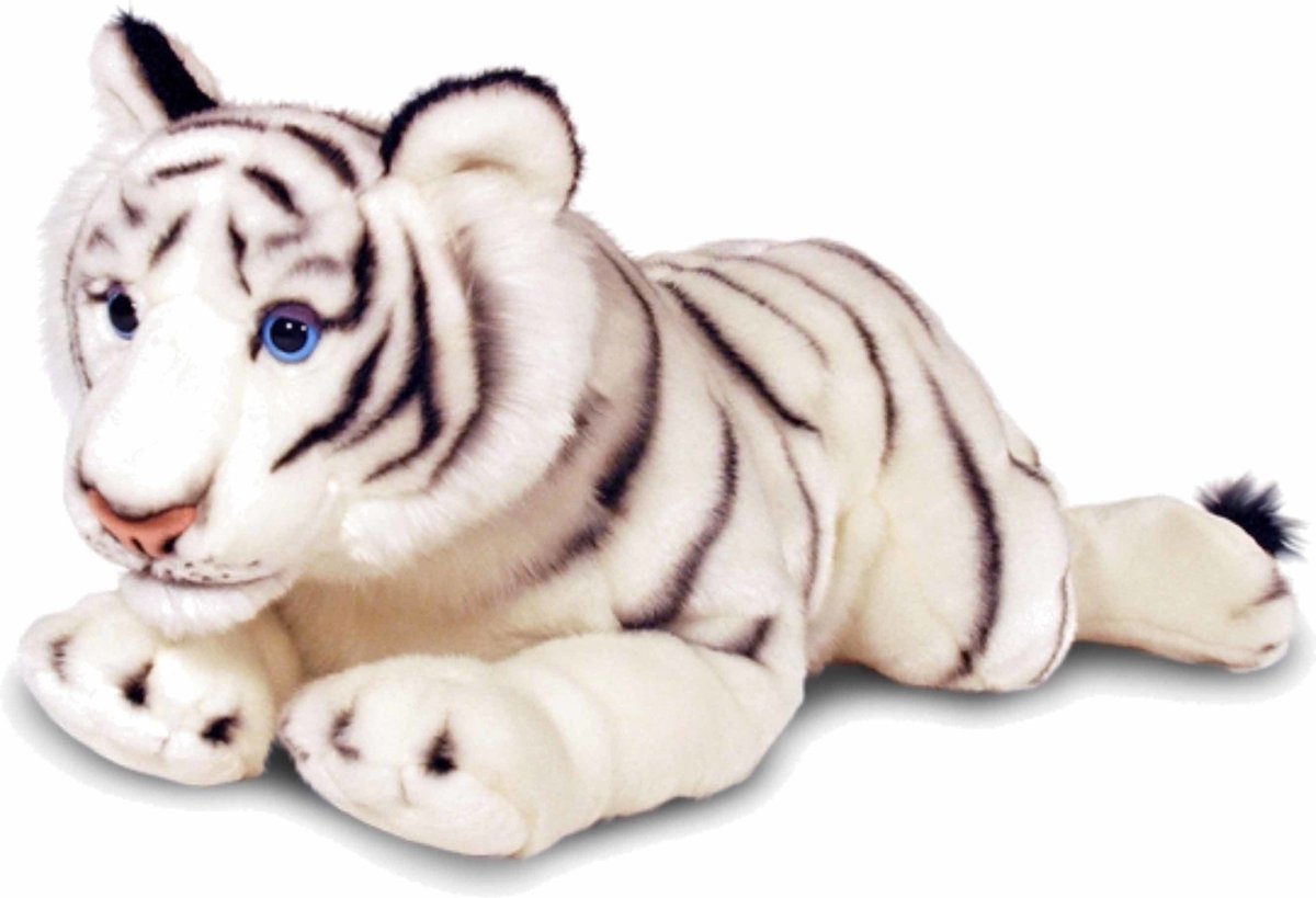 Keel Toys pluche witte tijger knuffel 100 cm