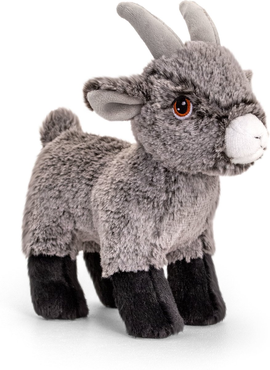 Pluche knuffel dieren geitje 20 cm - Knuffelbeesten - Boerderij dieren geiten speelgoed