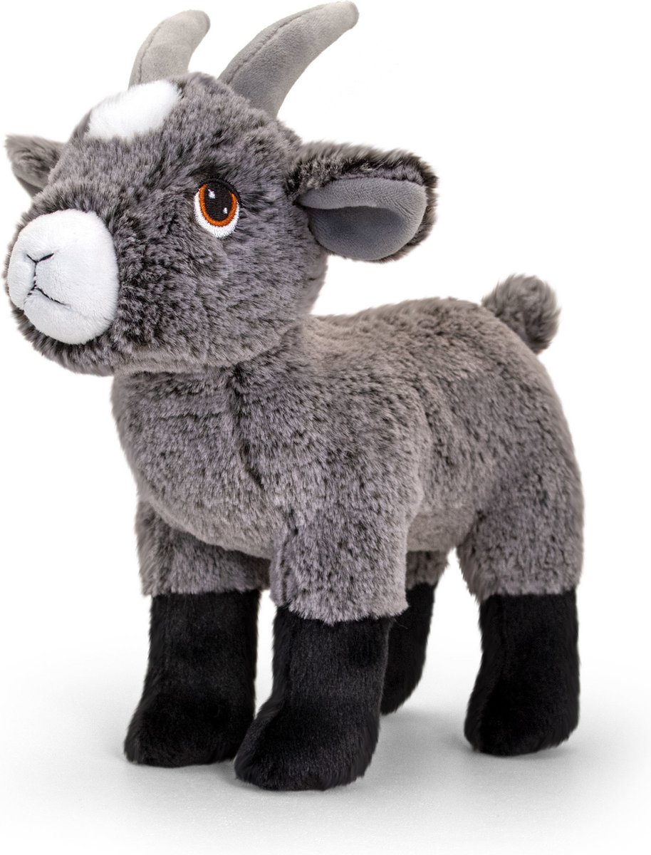 Pluche knuffel dieren geitje 25 cm - Knuffelbeesten - Boerderij dieren geiten speelgoed