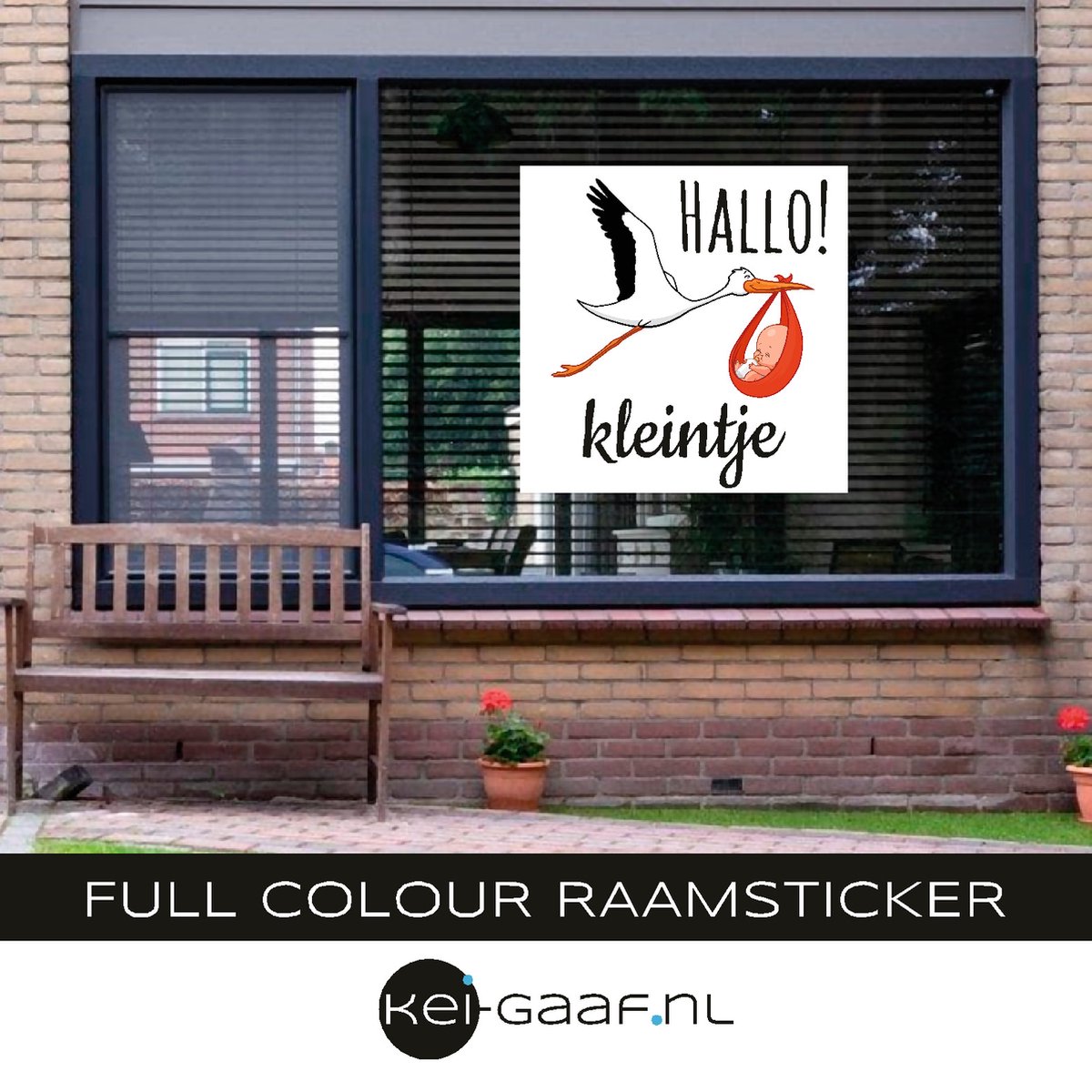 Raamsticker – geboorte sticker – uniek - 60 x 60 cm – top kwaliteit – jongen meisje – plakken zonder bubbels – gemakkelijk te verwijderen – keigaaf – laat het zien!