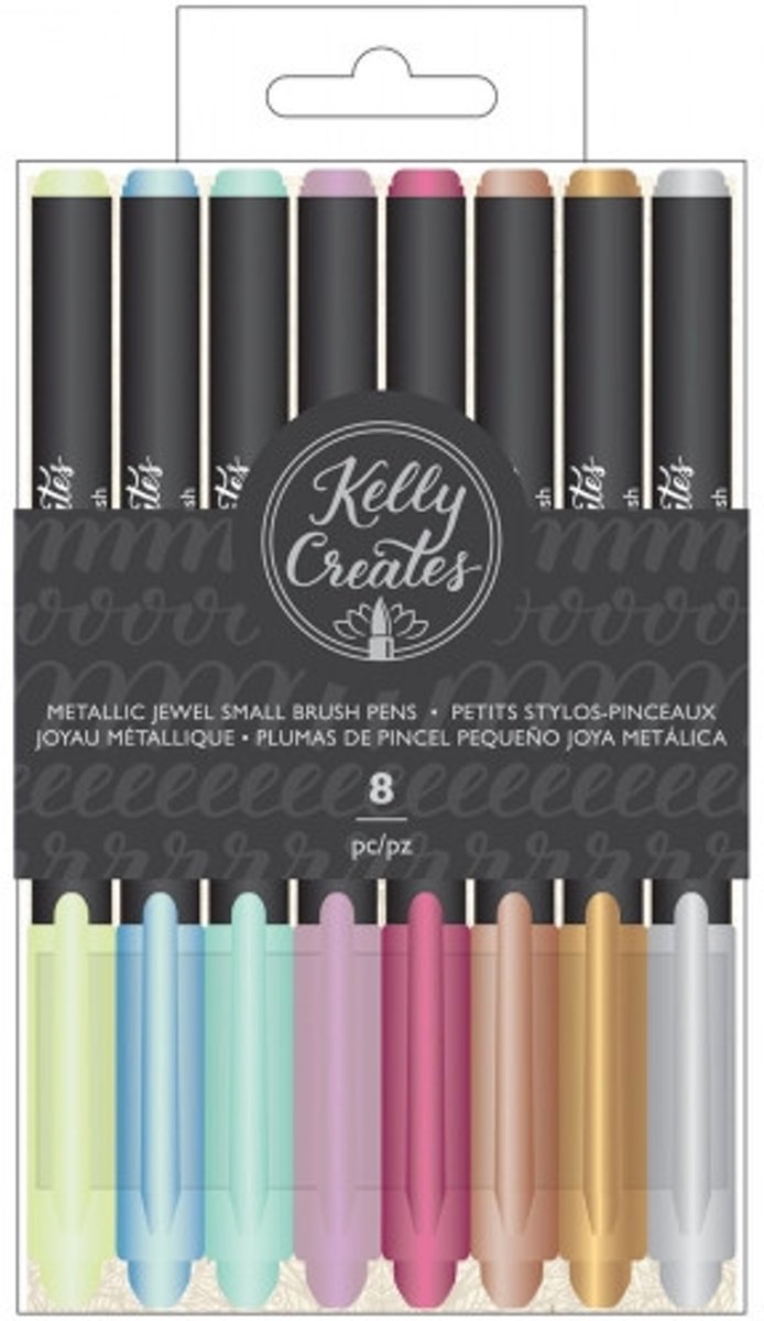 Kelly Creates • pen small brush metallic jewel 8pc