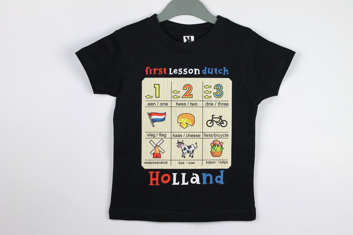 Kinder t-shirt donkerblauw Holland leesplankje