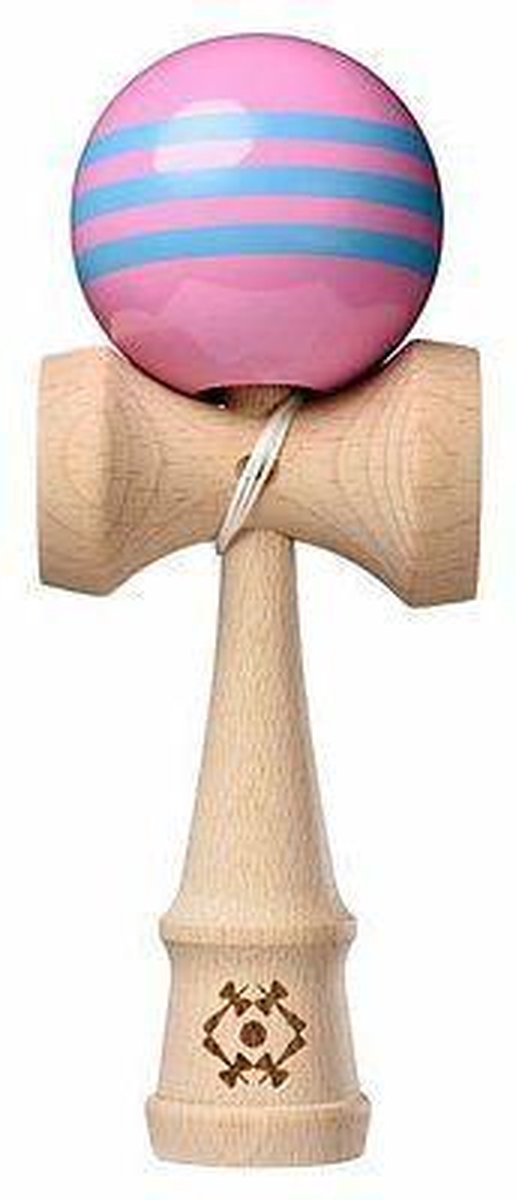 Kendama USA Tribute Triple Stripe Kendama - Pink with Light Blue