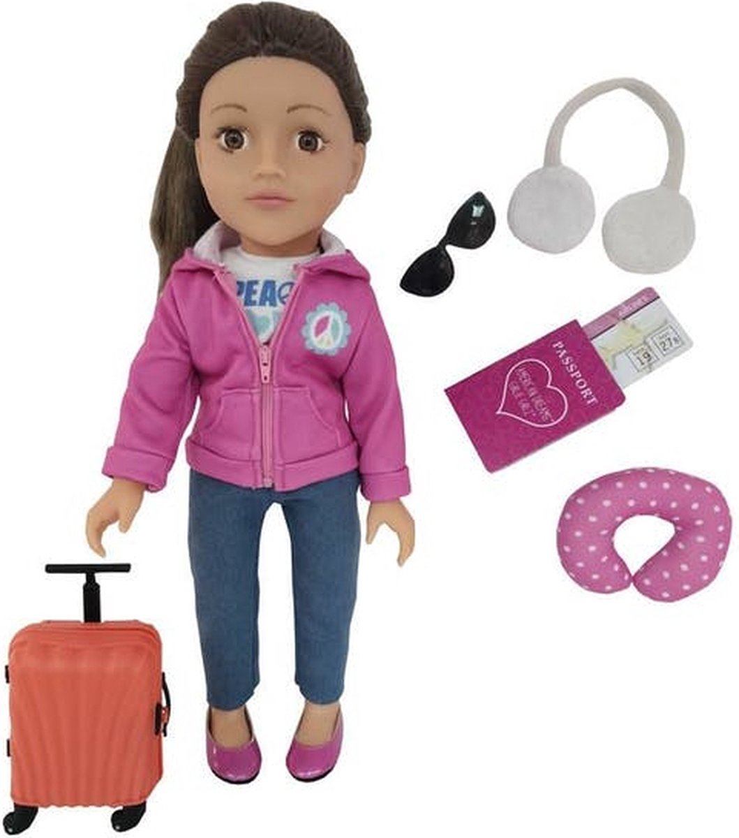 Kenza Dolls Pop Met Reisaccessoires 46 Cm