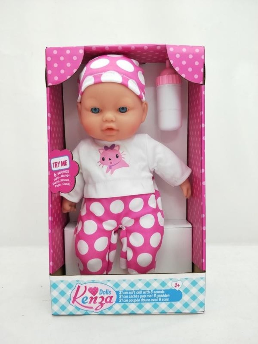 Kenza Dolls Zachte Pop Met Melkflesje - 6 Functies