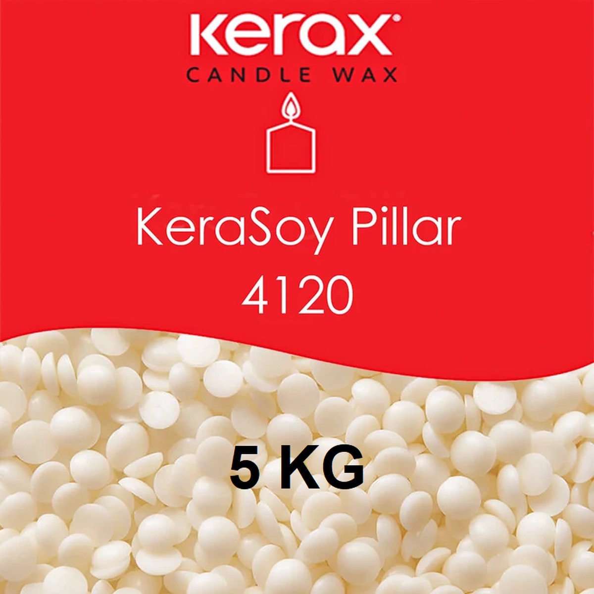 Kerax - 5KG - KeraSoy 4120 Pillar Wax - Pellets - Soja Was voor vrijstaande kaarsen - kaarsen maken