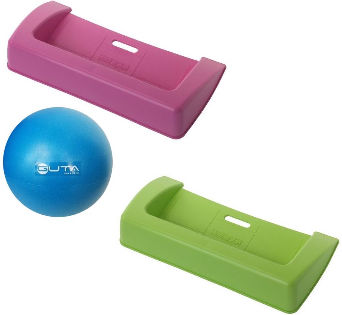 Mobiele Stoeprandenset Roze/Groen + Blauwe Bal