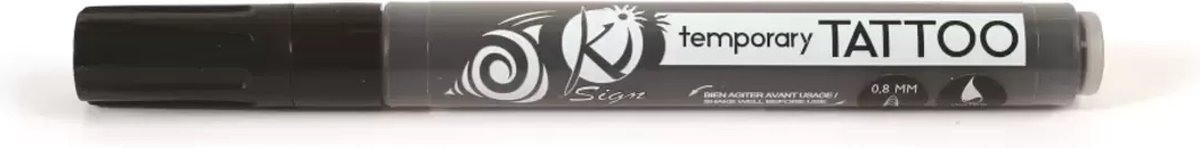 Ki-Sign - Tijdelijke Tattoo Marker - 8 mm - Zwart