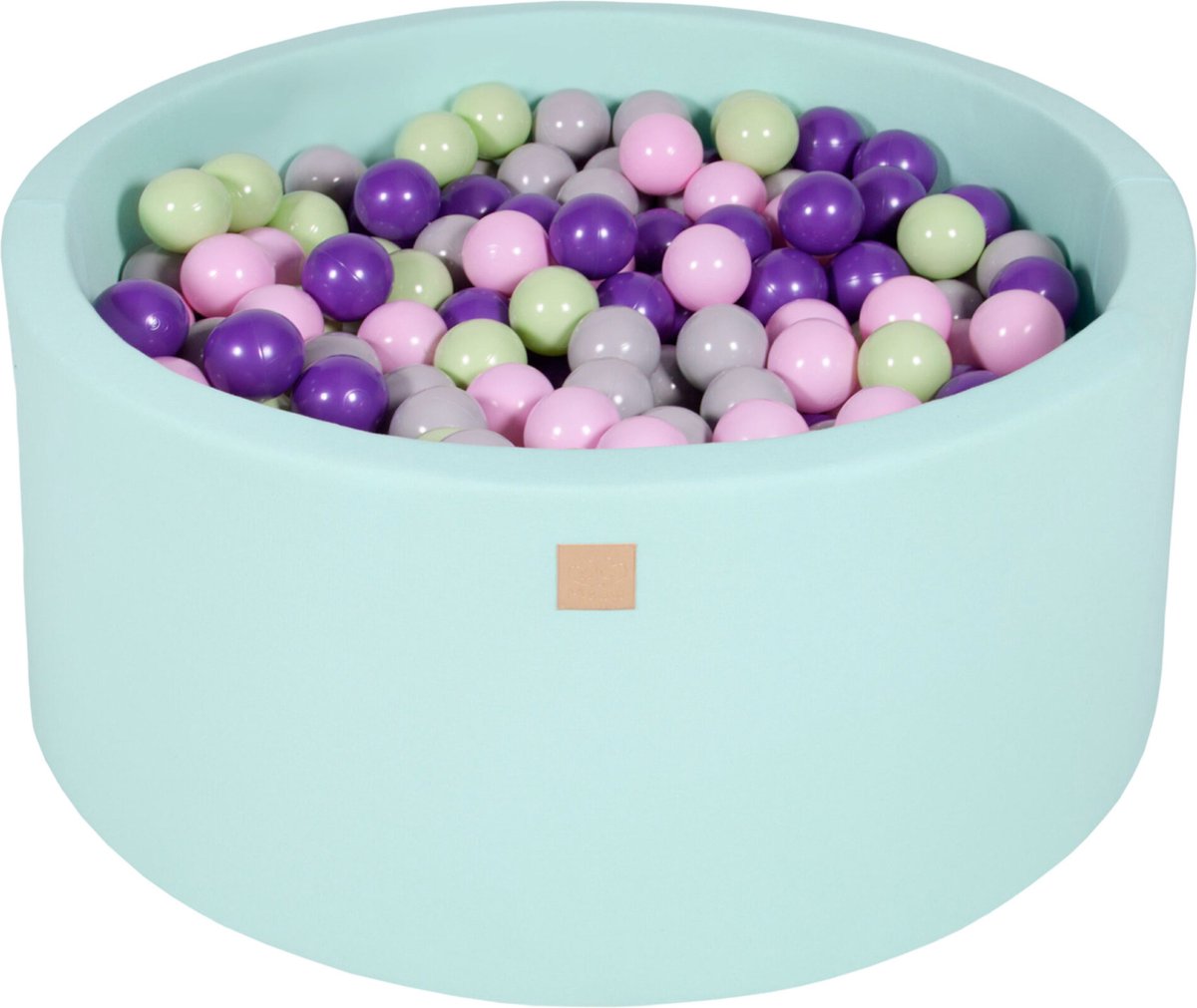 Ballenbak KATOEN Mint - 90x40 incl. 300 ballen - Pastel Roze, Grijs, Paars, Licht Groen