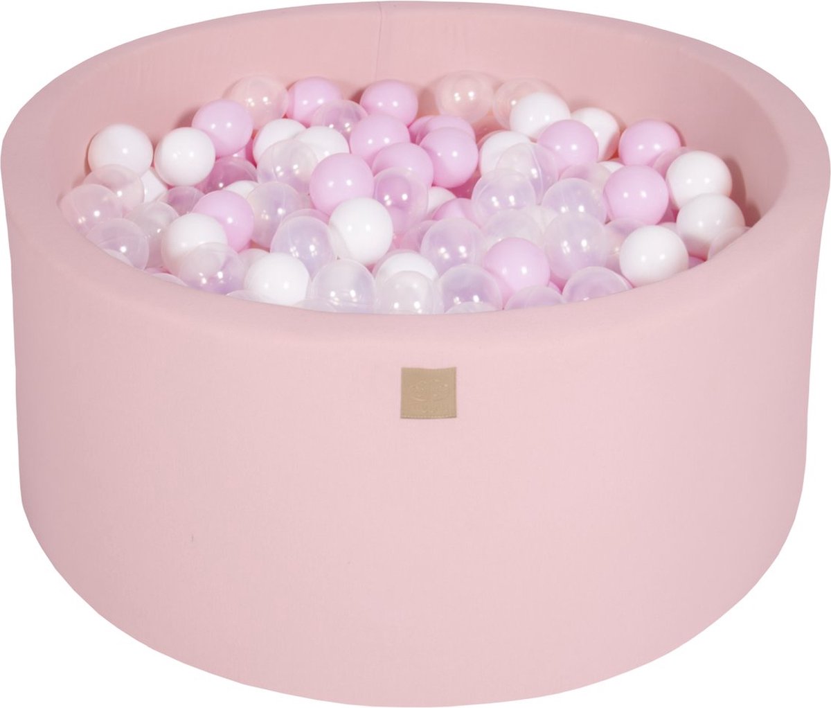 Ballenbak KATOEN Roze - 90x40 incl. 300 bollen - Wit, Pastelroze, Transparant