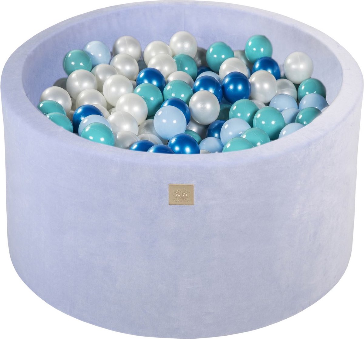   VELVET Baby Blauw - 90x40 incl. 300 bollen - Parelblauw, Babyblauw, Parelwit, Turkoois