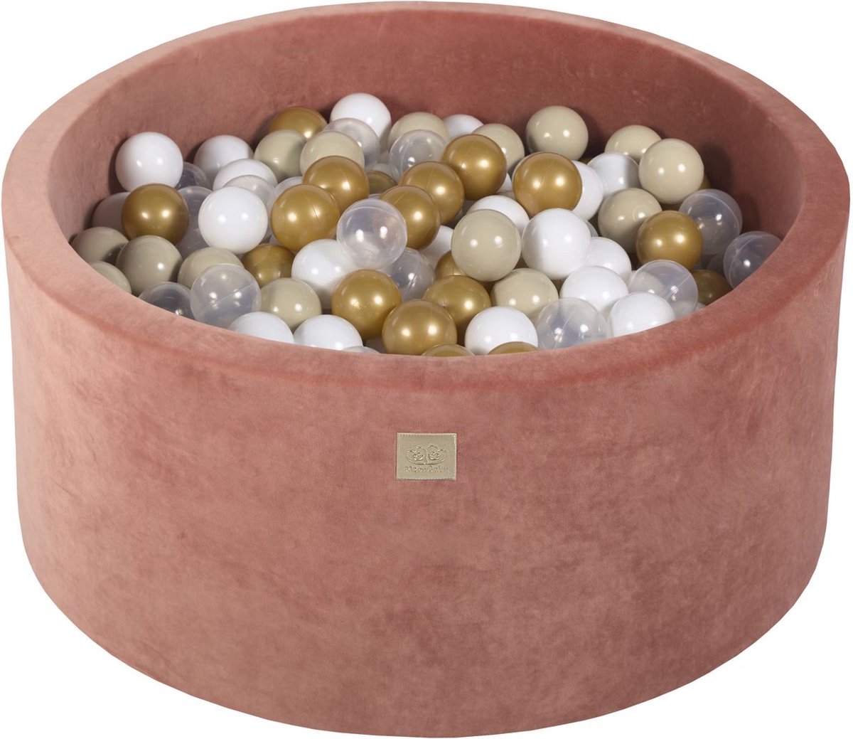 Ballenbak VELVET Marsala Rood - 90x40 incl. 300 ballen - grijs, goud, wit