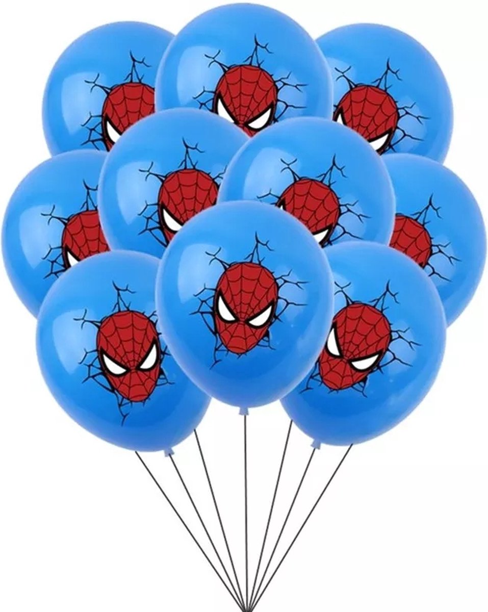 Spiderman Ballonnen - 10 stuks - Feestversiering - Marvel Avengers Feestje - Kinderfeestje Spiderman - Spider Man Ballonnen - Themafeest Spiderman - Hoge Kwaliteit - Blauw