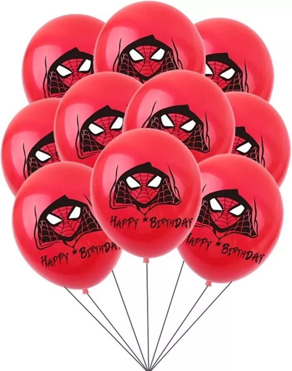 Spiderman Ballonnen - 10 stuks - Feestversiering - Marvel Avengers Feestje - Kinderfeestje Spiderman - Spider Man Ballonnen - Themafeest Spiderman - Hoge Kwaliteit - Rood