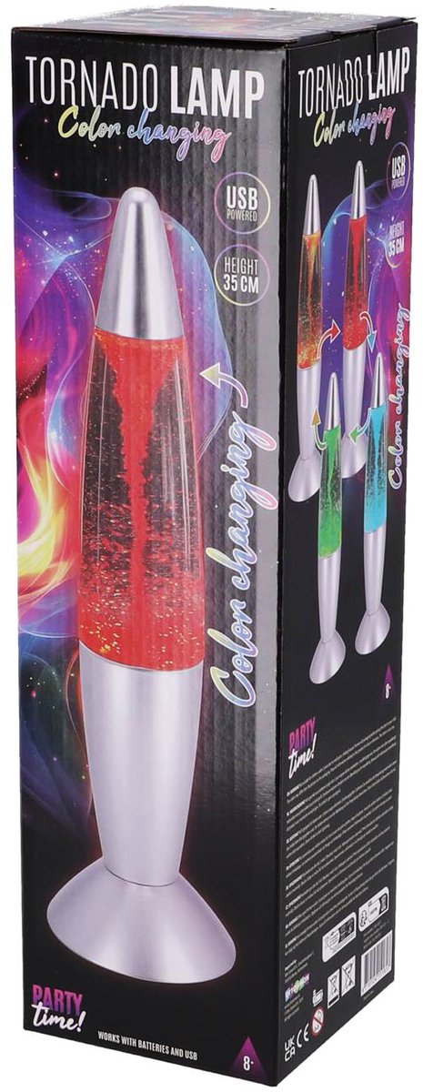   tornado lamp LED sfeerlicht multicolor 35 cm party.
