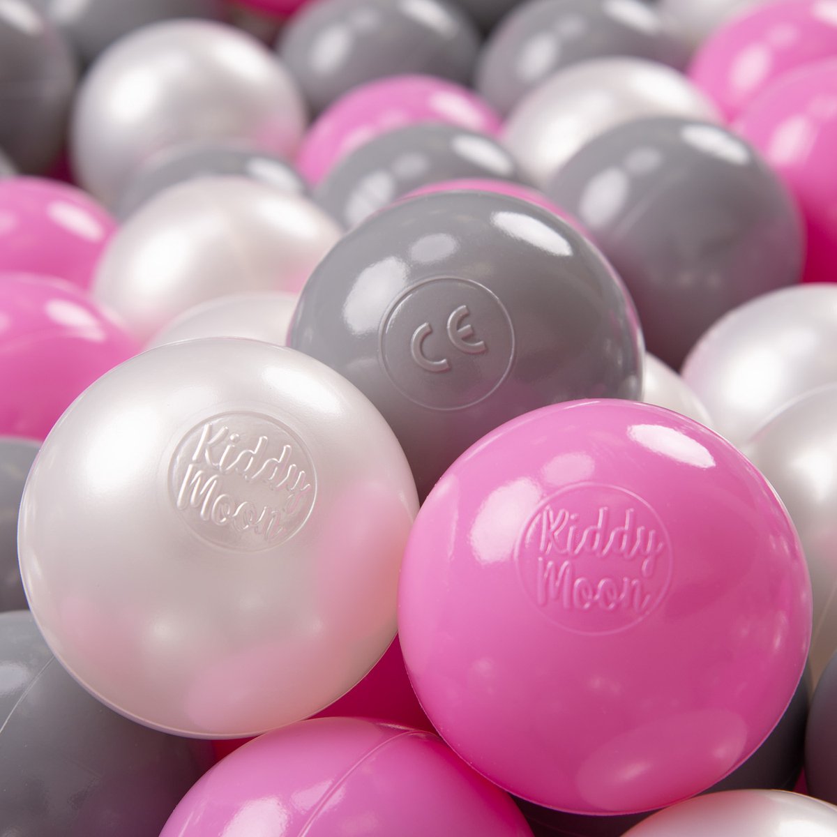   700 ∅ 7cm kinderballen speelballen voor ballenbad baby plastic ballen made in eu, parel/grijs/roze