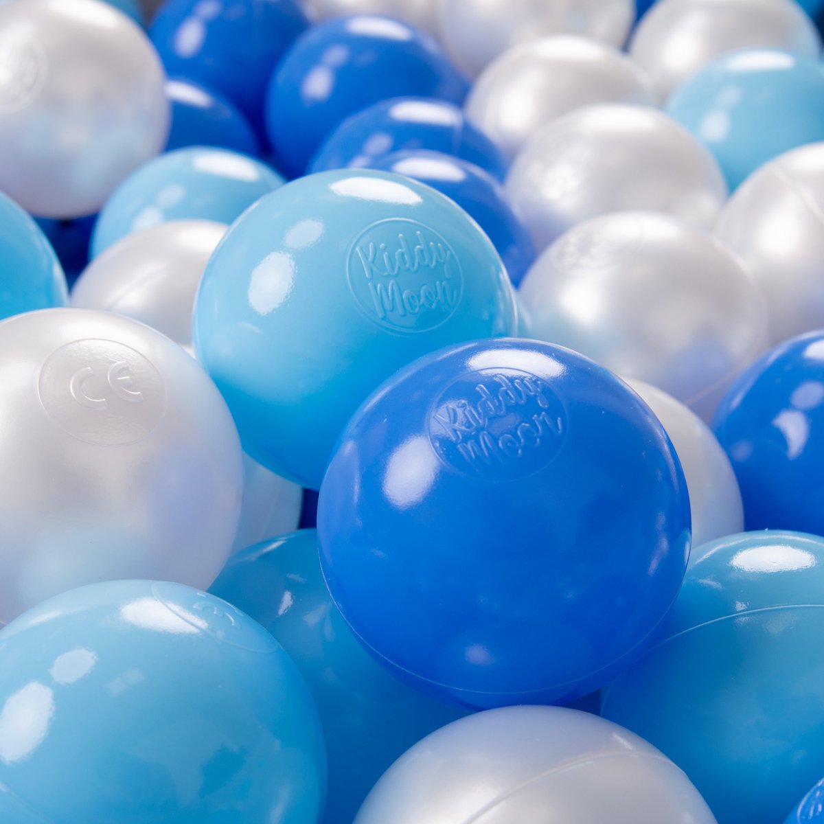   Ballenbak ballen voor Kinderen Ø7 cm met 300 Stuks - Kinderballen baby - Speelballen voor Ballenbad - BPA-vrij - Ballenbak ballen - Kleurrijke ballen - Baby Speelgoed - Babyblauw Blauw Parel