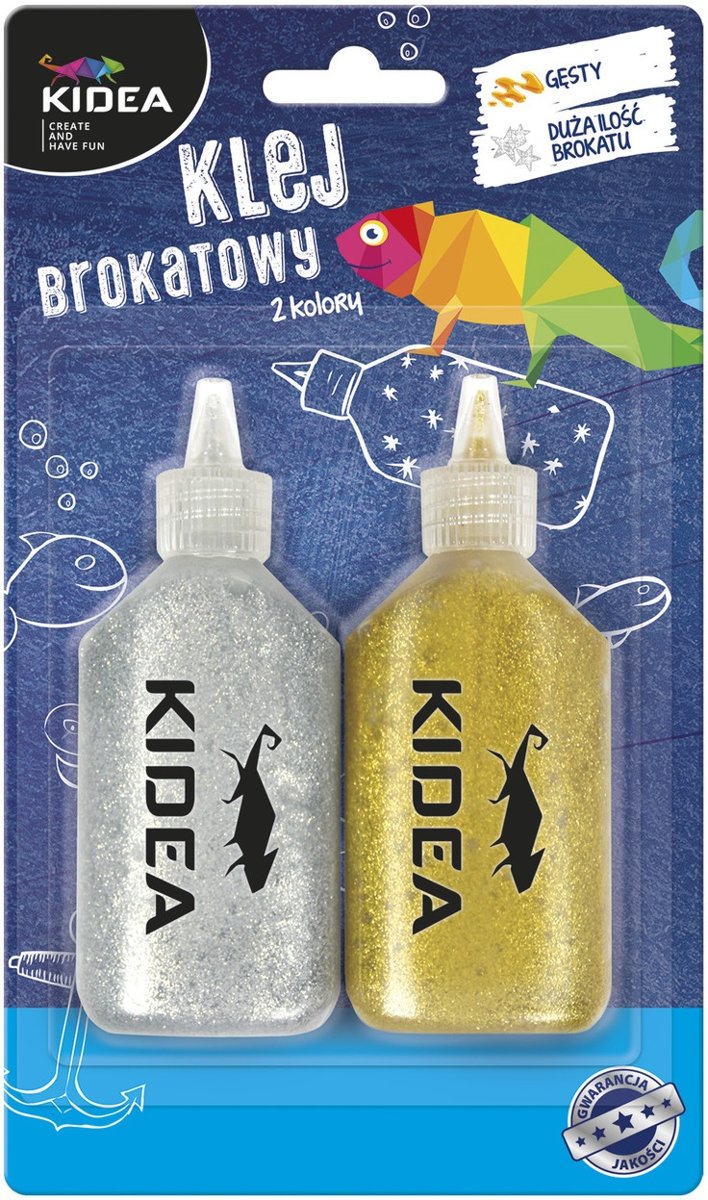 Kidea Glitterlijm 40 Ml 2 Stuks Goud/zilver