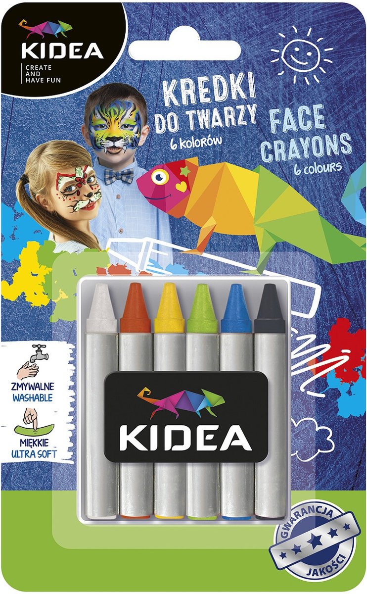 Kidea Schmink-krijtjes 6 Kleuren