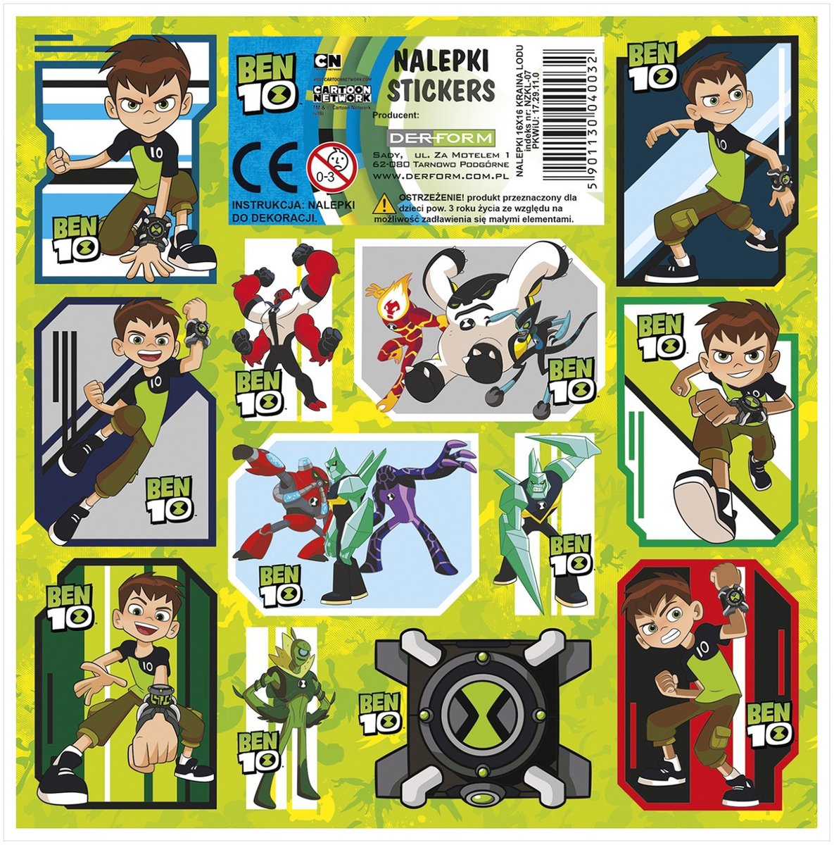 Kidea Stickervel 12-delig Ben 10