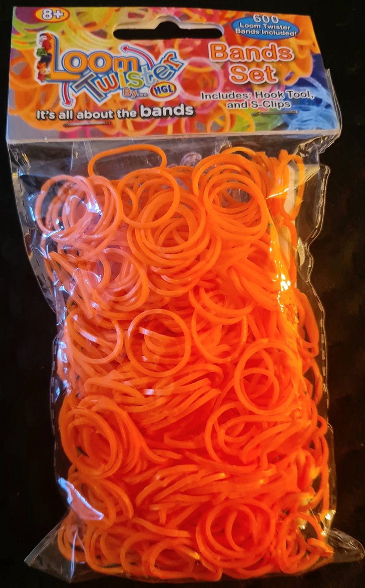 Loombandjes - Neon Oranje - 600 stuks - Loom bandjes - Loom Twister -   - Elastiekjes - Inlcusief S-Clips / Haakjes