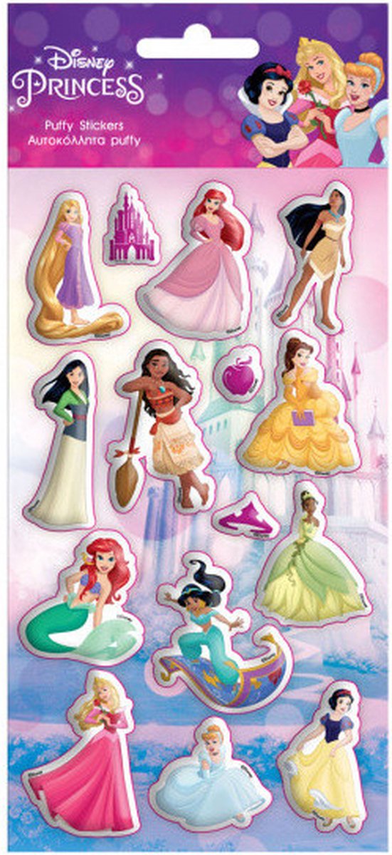 Prinsessenstickers 2 vellen - Prinsessen Stickers - Assepoester - Sneeuwwitje - Disney - Kleine Zeemeermin