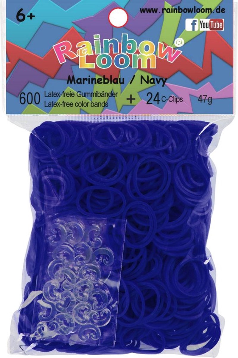 Rainbow Loombandjes - Blauw - Junior Rubber 600 loom bandjes - Loom Elastiekjes