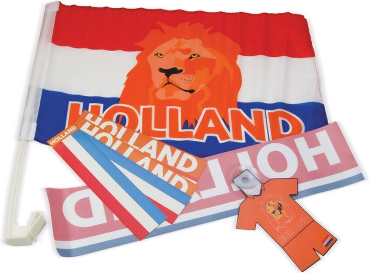 Set Autodecoratie Holland - Oranje - Nederlands Elftal - Auto - Vlaggen - Stickers