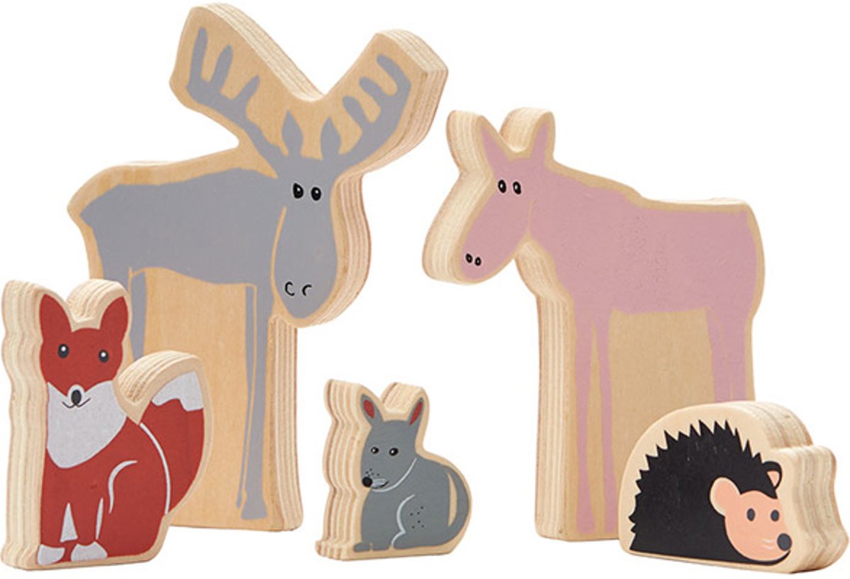 Houten diertjes Woodland (5st) Kids Concept