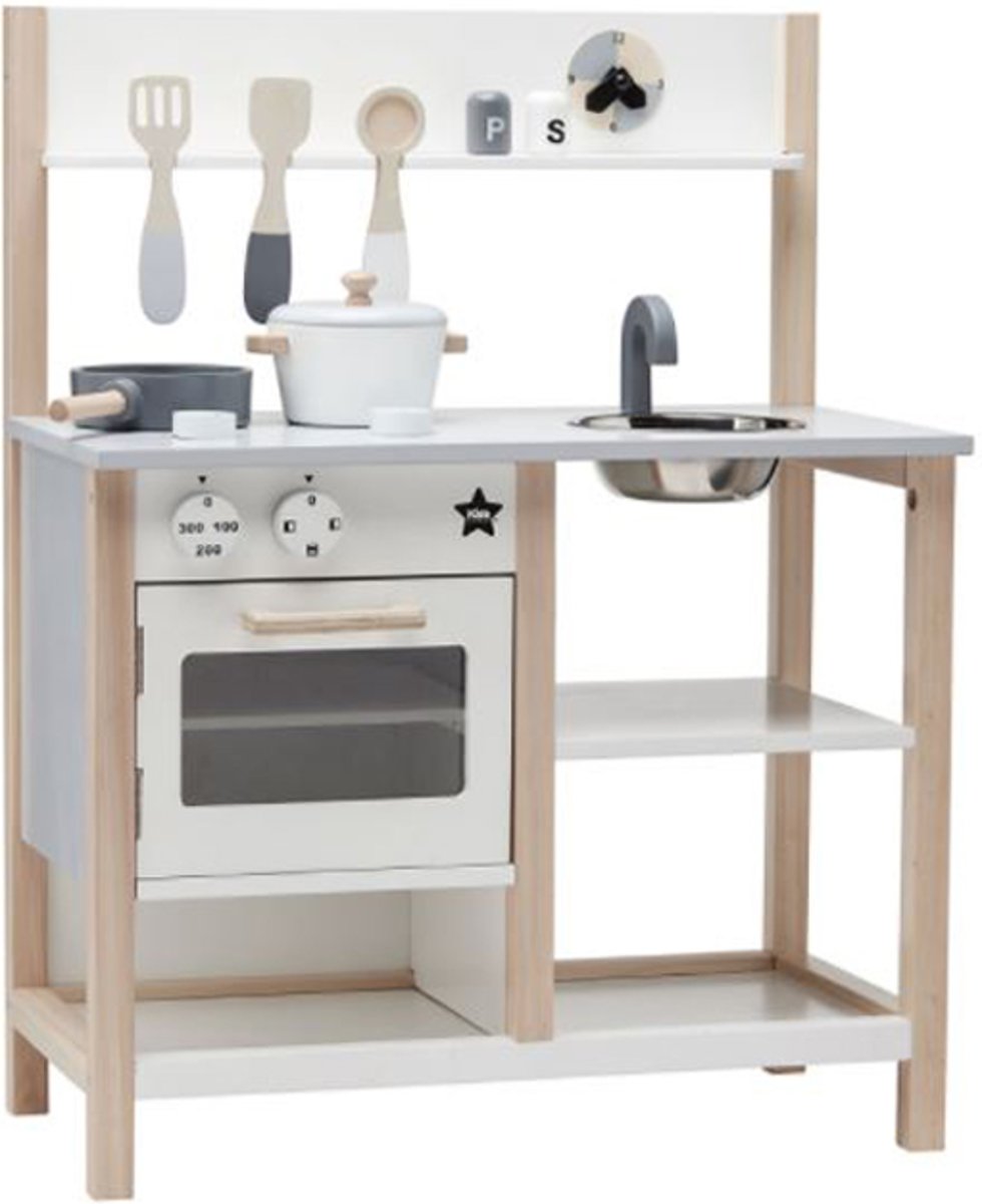 Houten keuken wit-naturel Kids Concept