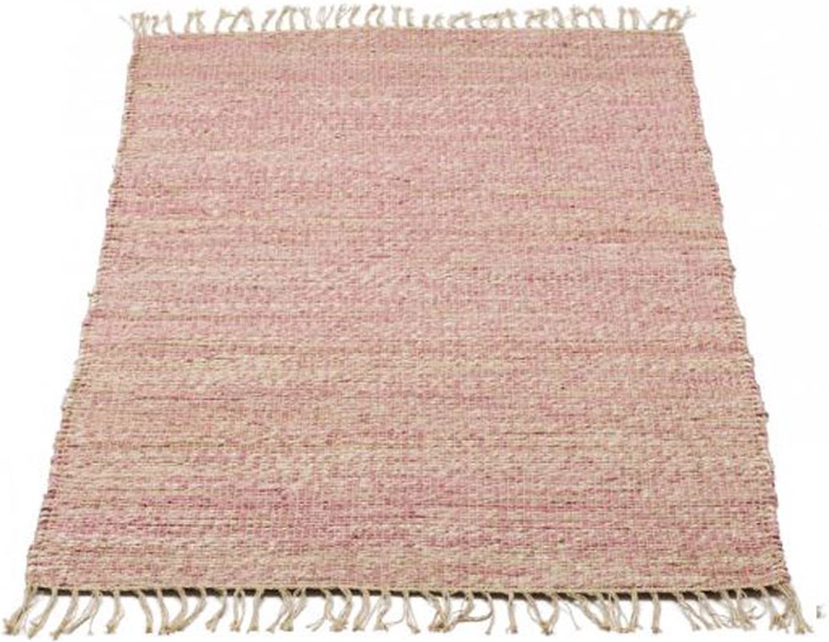 Kidsdepot vloerkleed rechthoekig Jute dark pink