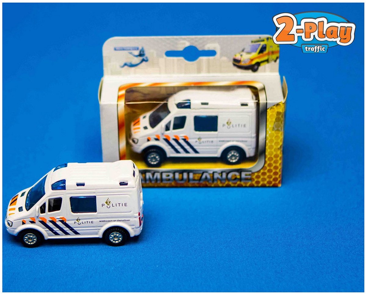 Diecast Pull Back Politie Auto 8 cm