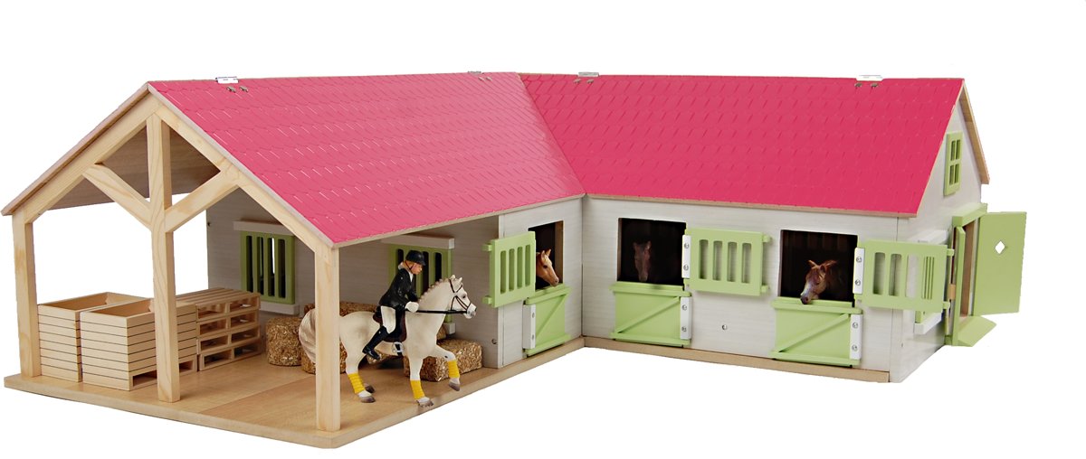 Kids Globe Paardenstal - Speelfigurenset: schaal 1:24