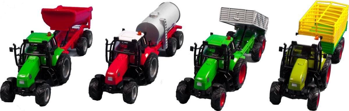 Kids Globe tractor met aanhanger 25cm met L/G