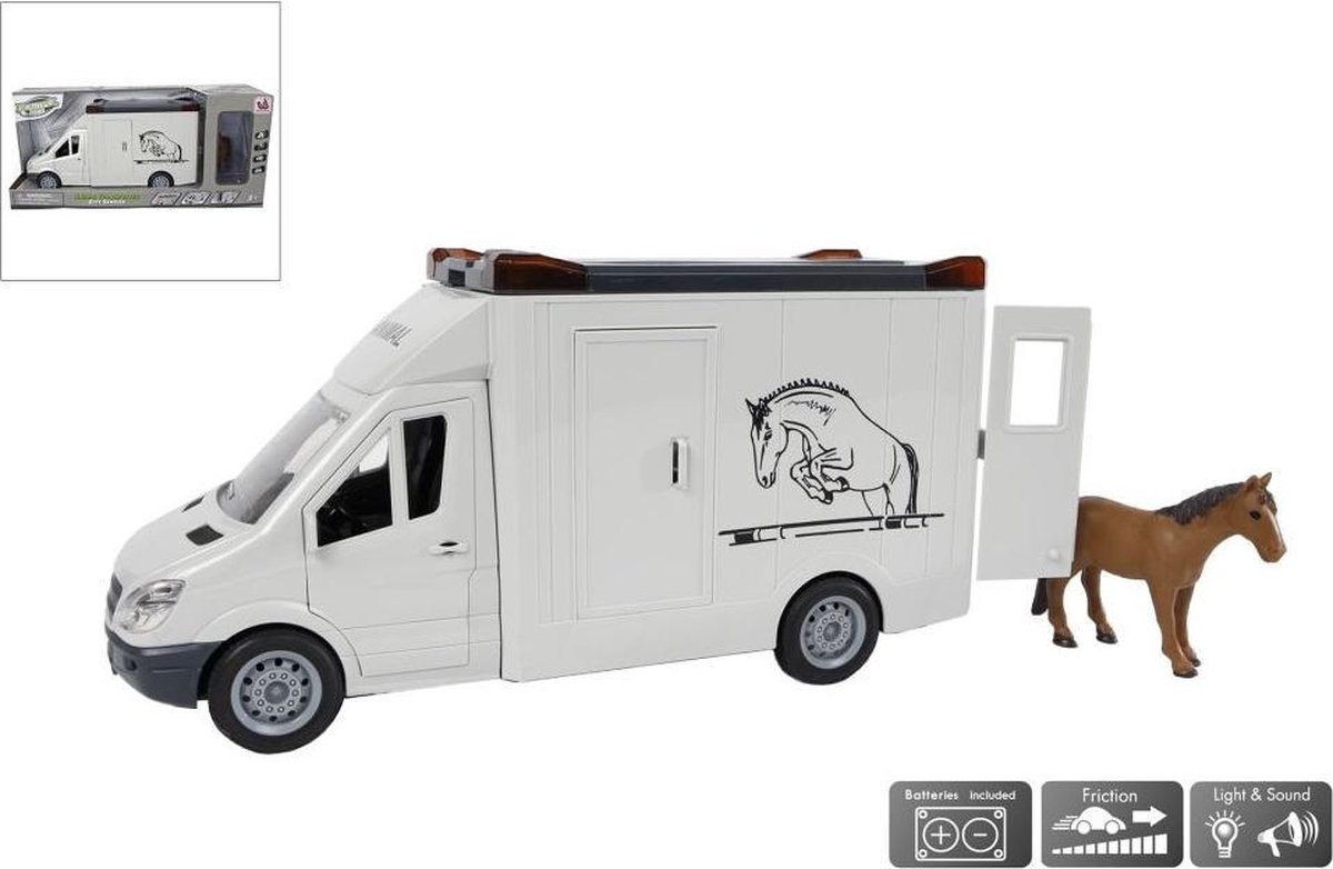 Paardentruck kunststof met paard licht geluid en frictie 27m