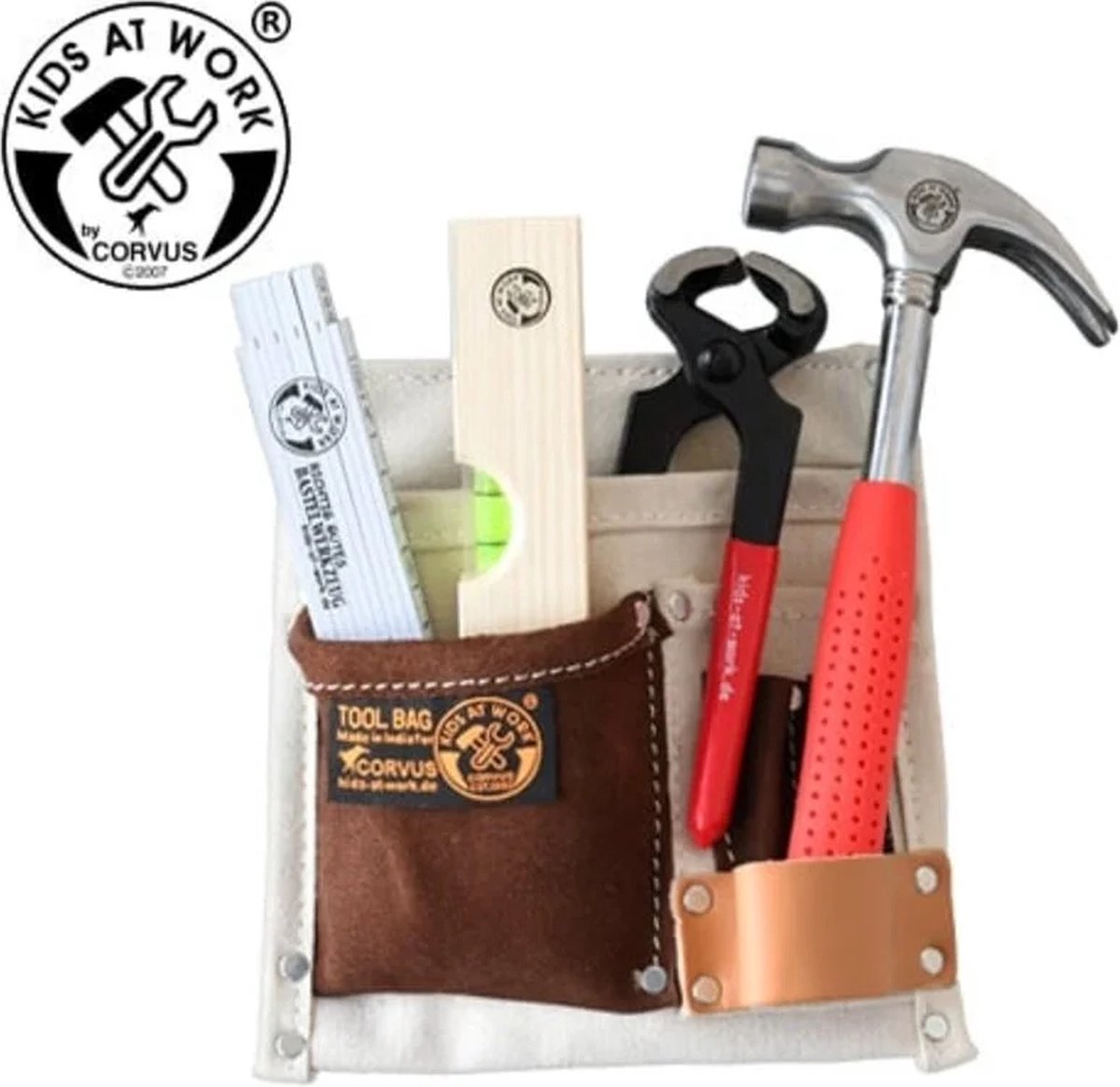   Gereedschapsgordel katoen met leer