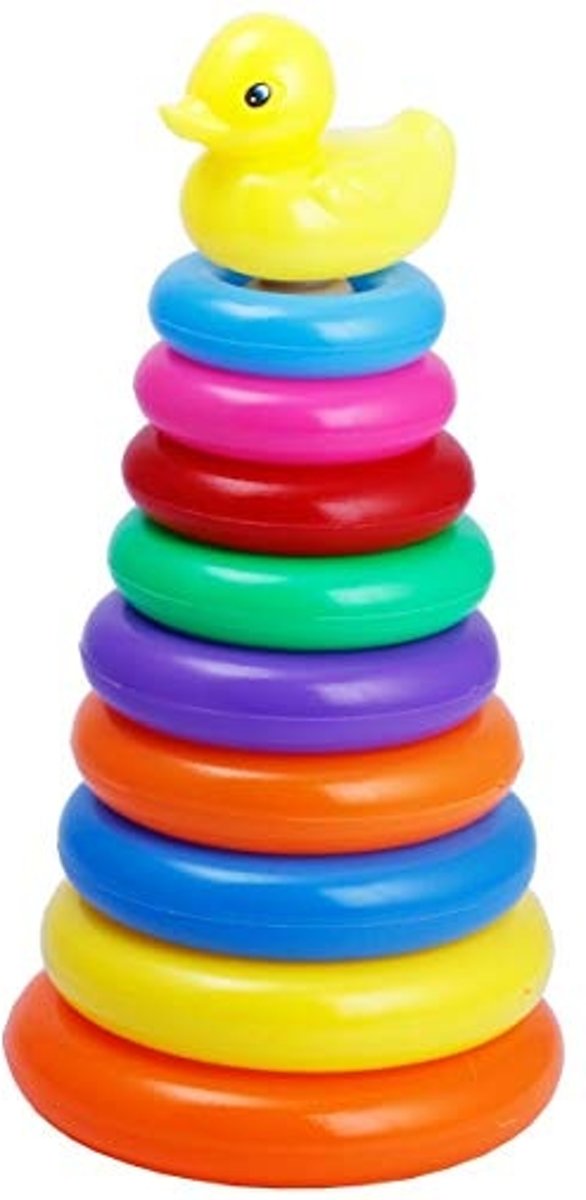 Kids Fun Stapelringen Met Eend 10-delig Multicolor