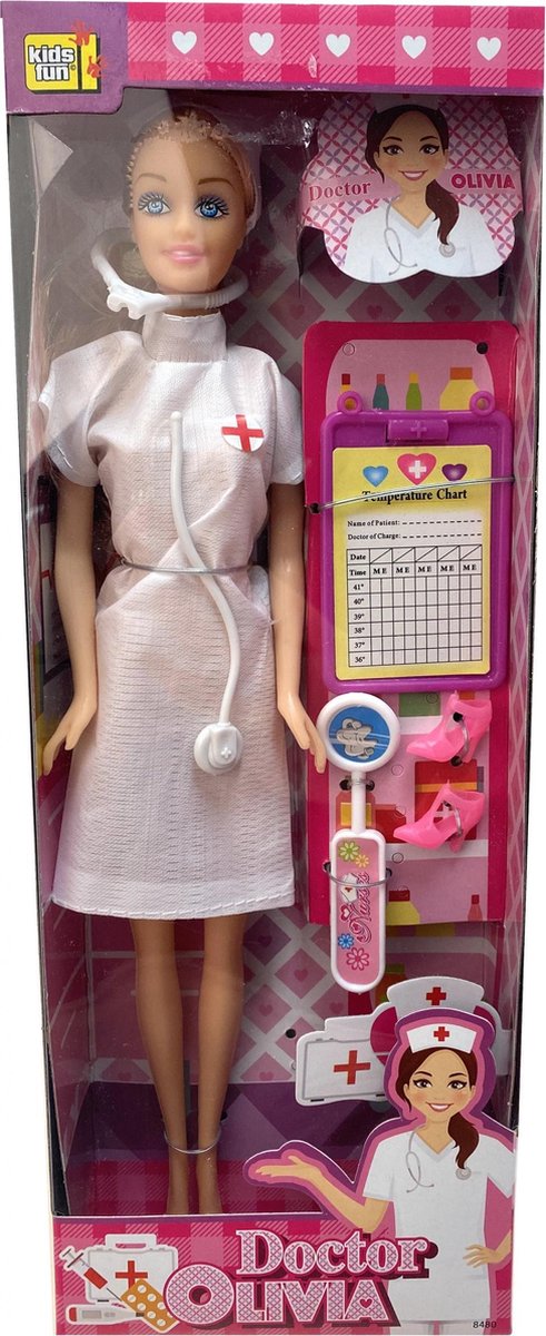 Kids Fun Tienerpop Doctor Olivia 28 Cm Blond 5-delig