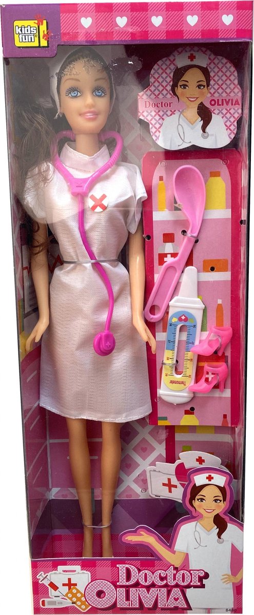 Kids Fun Tienerpop Doctor Olivia 29 Cm Brunette 5-delig