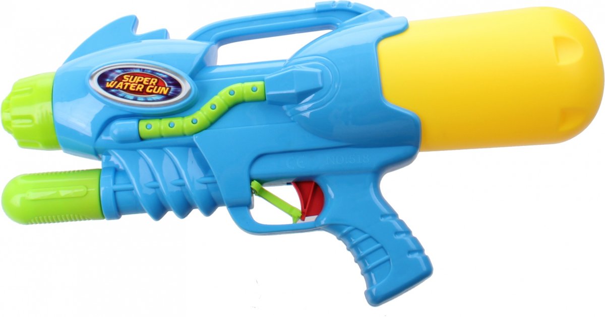 Kids Fun Waterpistool Super Watergun 42 Cm Blauw/geel