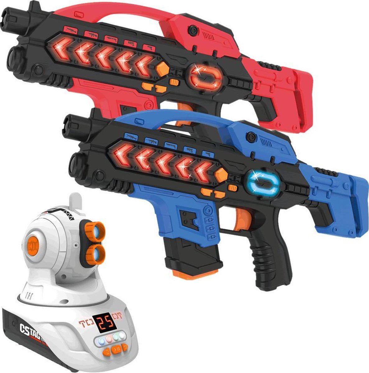 2 KidsFun Plus lasergeweren + projector - outdoor & indoor lasergame set