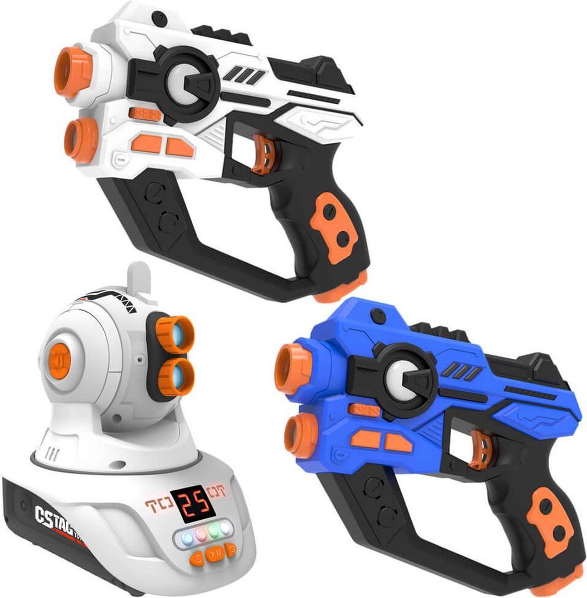 KidsFun lasergame set - 2 Space laserguns + 1 projector - Indoor en outdoor lasergame plezier voor 2 spelers