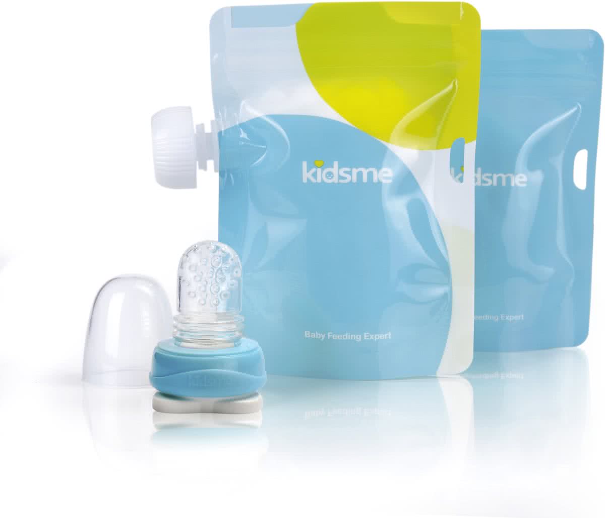 Kidsme - Reusable Food Pouch with Adaptor set - Sky