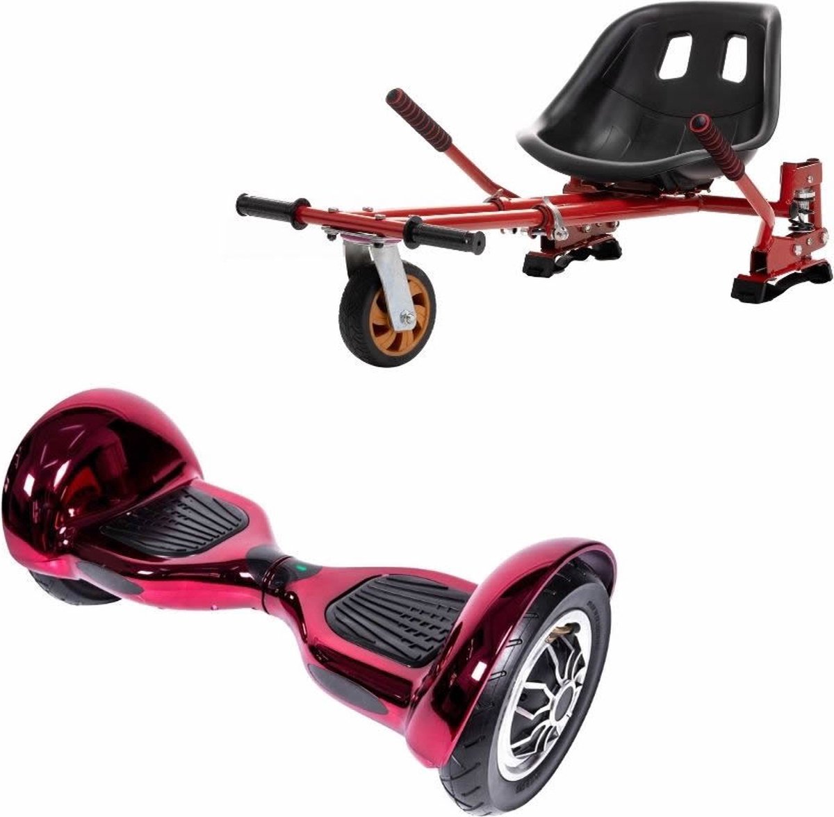 Kidscare 10’’ Alle Terrein - Offroad Hoverboard Met Schokdemper Hoverkart - Rood - Oxboard - 15kmh - Bluetooth Speakers - Led Lighting - UL2272 Gecertificeerd - Opblaasbare Banden - Z4 Neon Pink