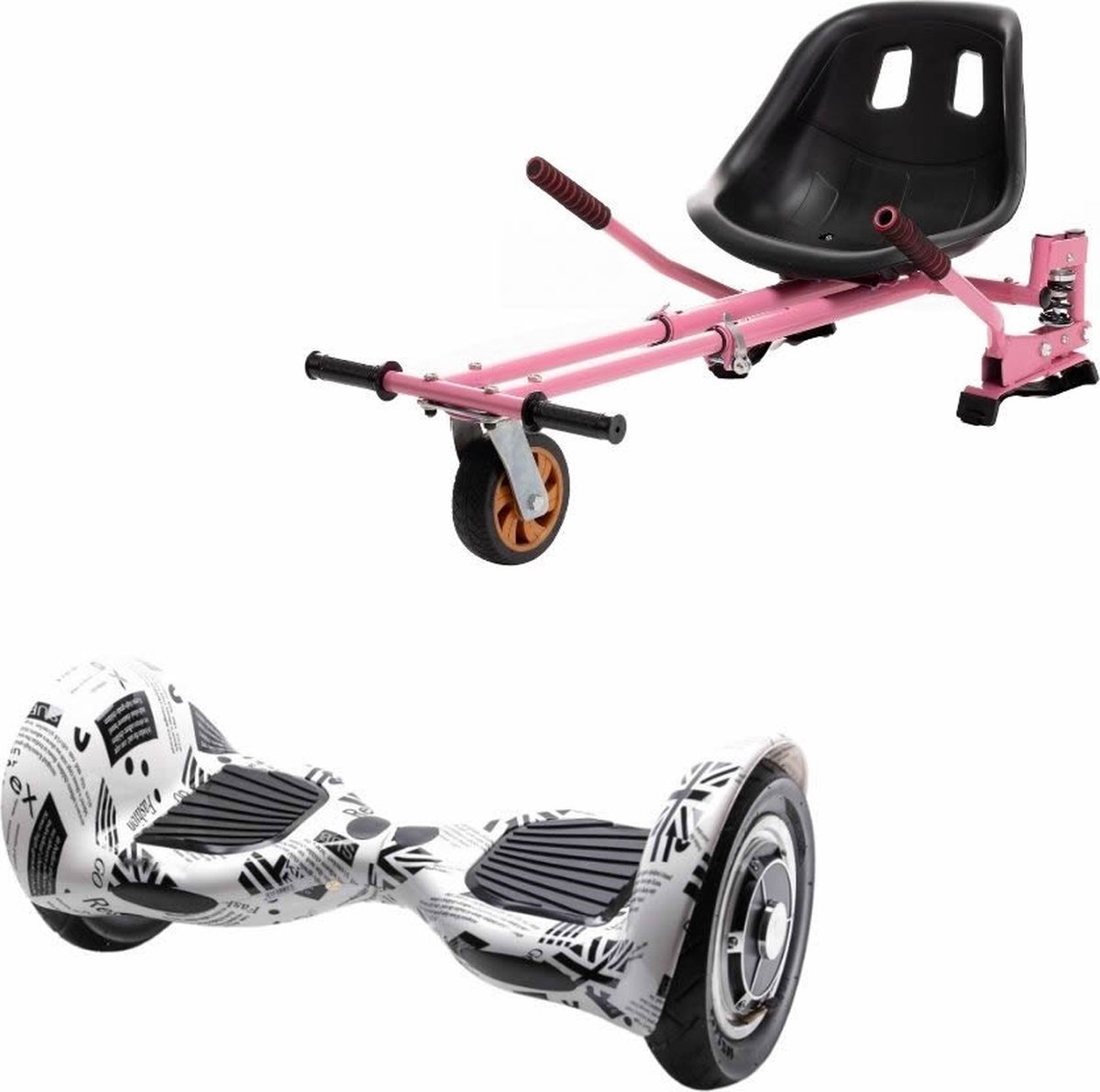 Kidscare 10’’ Alle Terrein - Offroad Hoverboard Met Schokdemper Hoverkart - Roze - Oxboard - 15kmh - Bluetooth Speakers - Led Lighting - UL2272 Gecertificeerd - Opblaasbare Banden - Z4 Magazine