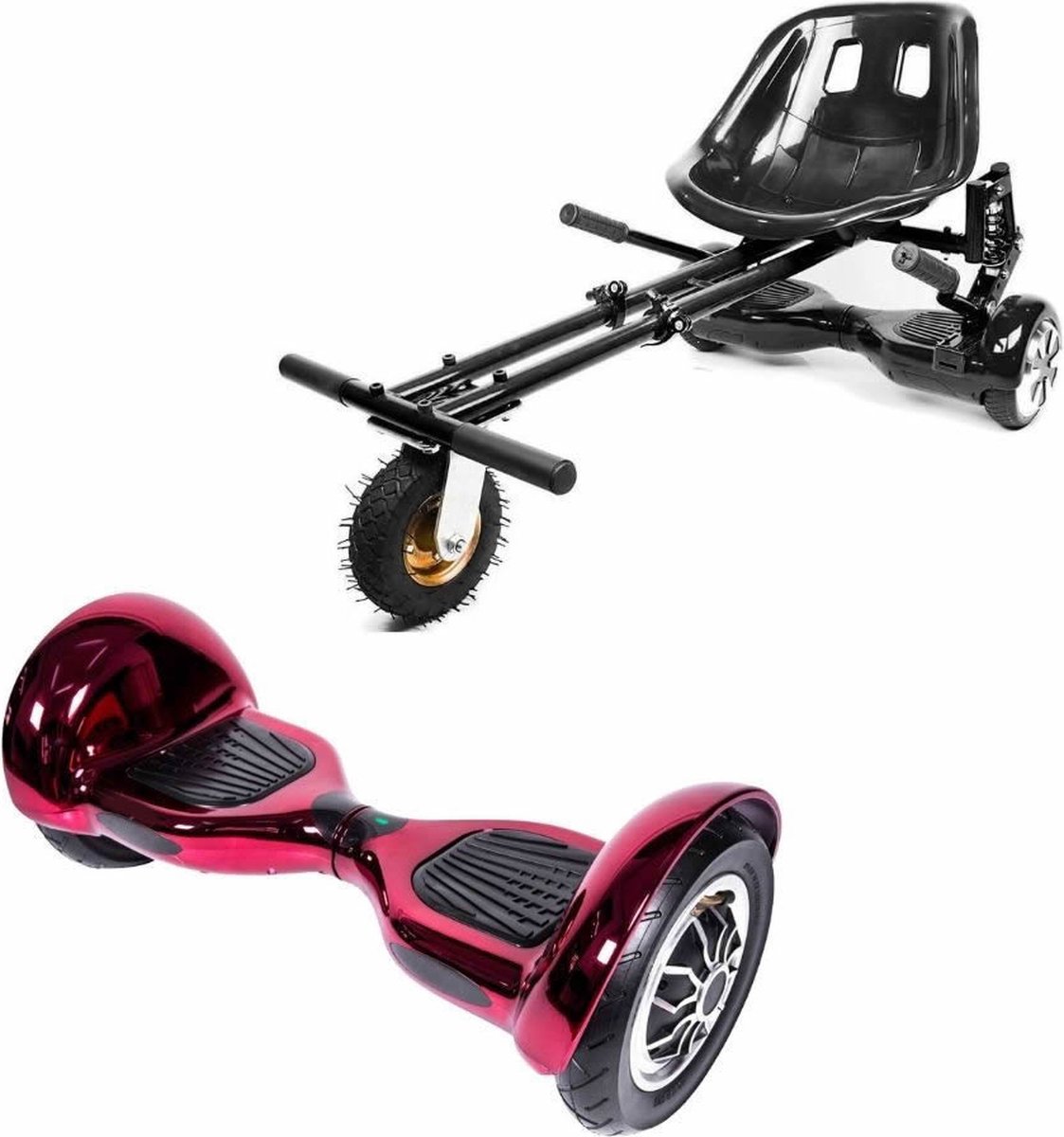 Kidscare 10’’ Alle Terrein - Offroad Hoverboard Met Schokdemper Hoverkart - Zwart - Oxboard - 15kmh - Bluetooth Speakers - Led Lighting - UL2272 Gecertificeerd - Opblaasbare Banden - Z4 Neon Pink