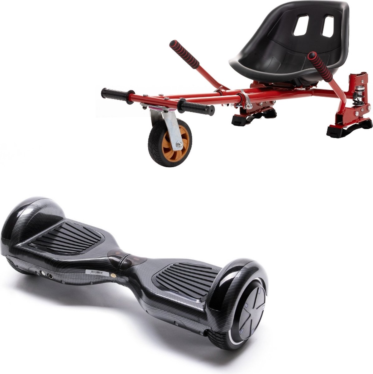 Kidscare 6.5’’ Hoverboard Med Schokdemper Hoverkart - Rood - Oxboard - 15kmh - Bluetooth Speakers – Led Lighting – UL2272 Gecertificeerd – Anti lek banden – Z1 Mercury