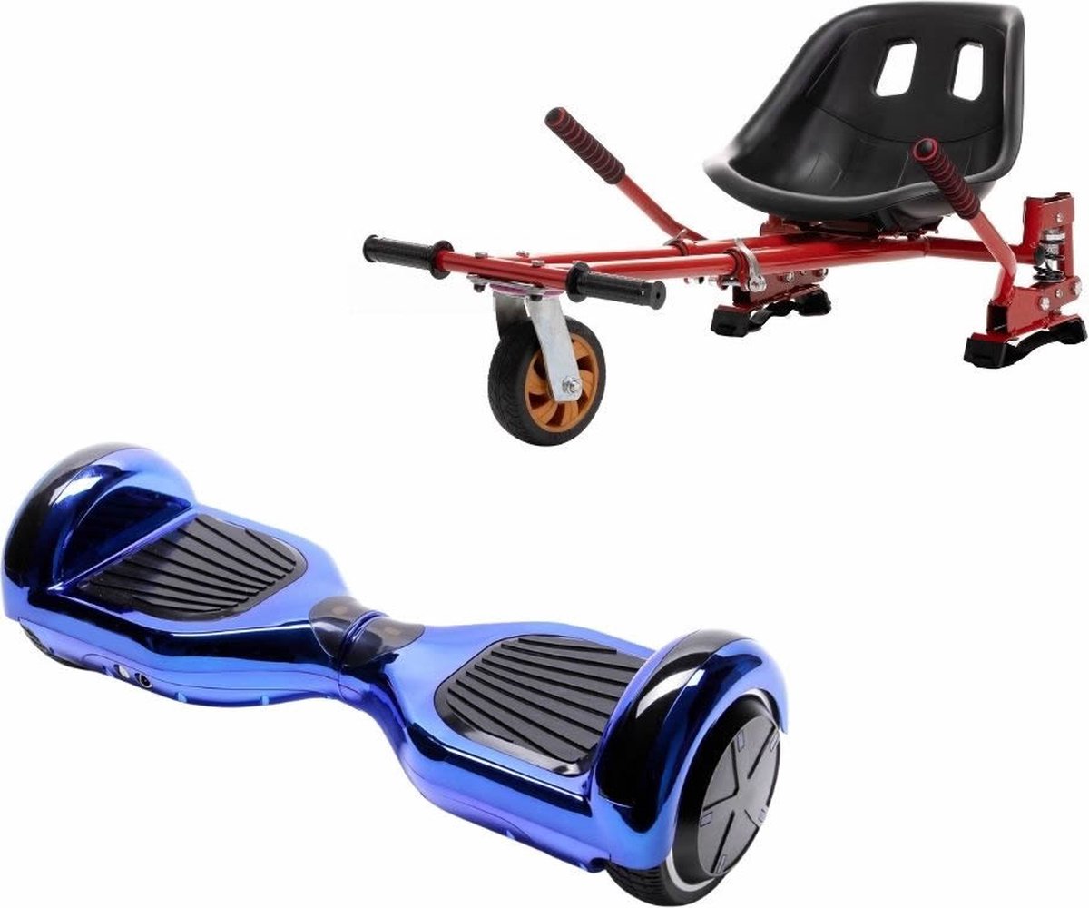 Kidscare 6.5’’ Hoverboard Med Schokdemper Hoverkart - Rood - Oxboard - 15kmh - Bluetooth Speakers – Led Lighting – UL2272 Gecertificeerd – Anti lek banden – Z1 Neon Blue