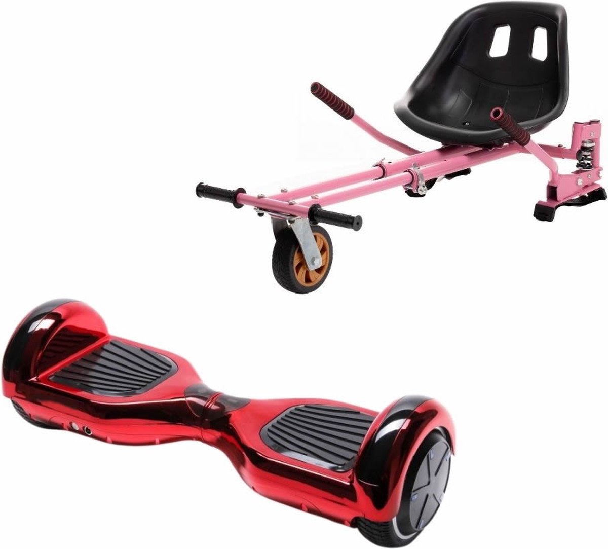 Kidscare 6.5’’ Hoverboard Med Schokdemper Hoverkart - Roze - Oxboard - 15kmh - Bluetooth Speakers – Led Lighting – UL2272 Gecertificeerd – Anti lek banden – Z1 Neon Red