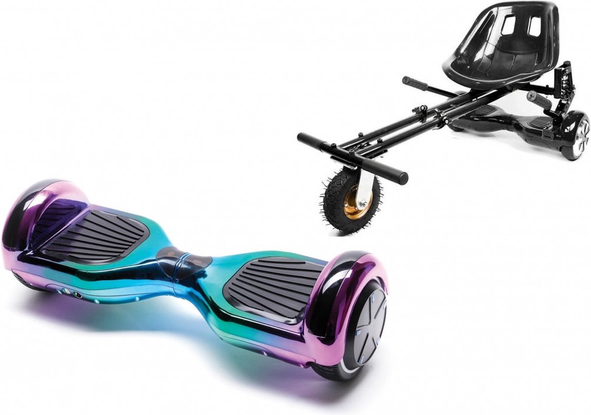 Kidscare 6.5’’ Hoverboard Med Schokdemper Hoverkart - Zwart - Oxboard - 15kmh - Bluetooth Speakers – Led Lighting – UL2272 Gecertificeerd – Anti lek banden – Z1 Infinity